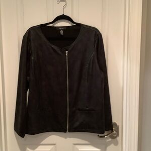 Style & Co. by Macy’s women’s black faux leather jacket